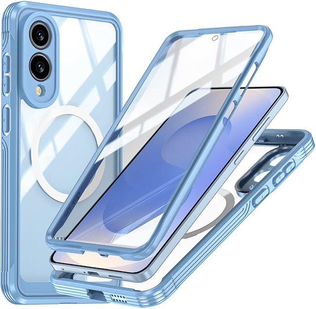 Transparente Magnethülle für Samsung Galaxy S25 Edge, S24 Ultra Plus, A56 und A36 mit 360 Grad Rundumschutz und MagSafe Wireless Charging Kompatibilität - Bild 1