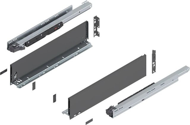 Blum Legrabox Pure Set Schubladenauszug Tip-On Vollauszug, Farbe: Oriongrau, Tiefe: 550 mm, 1 Paar - Bild 1