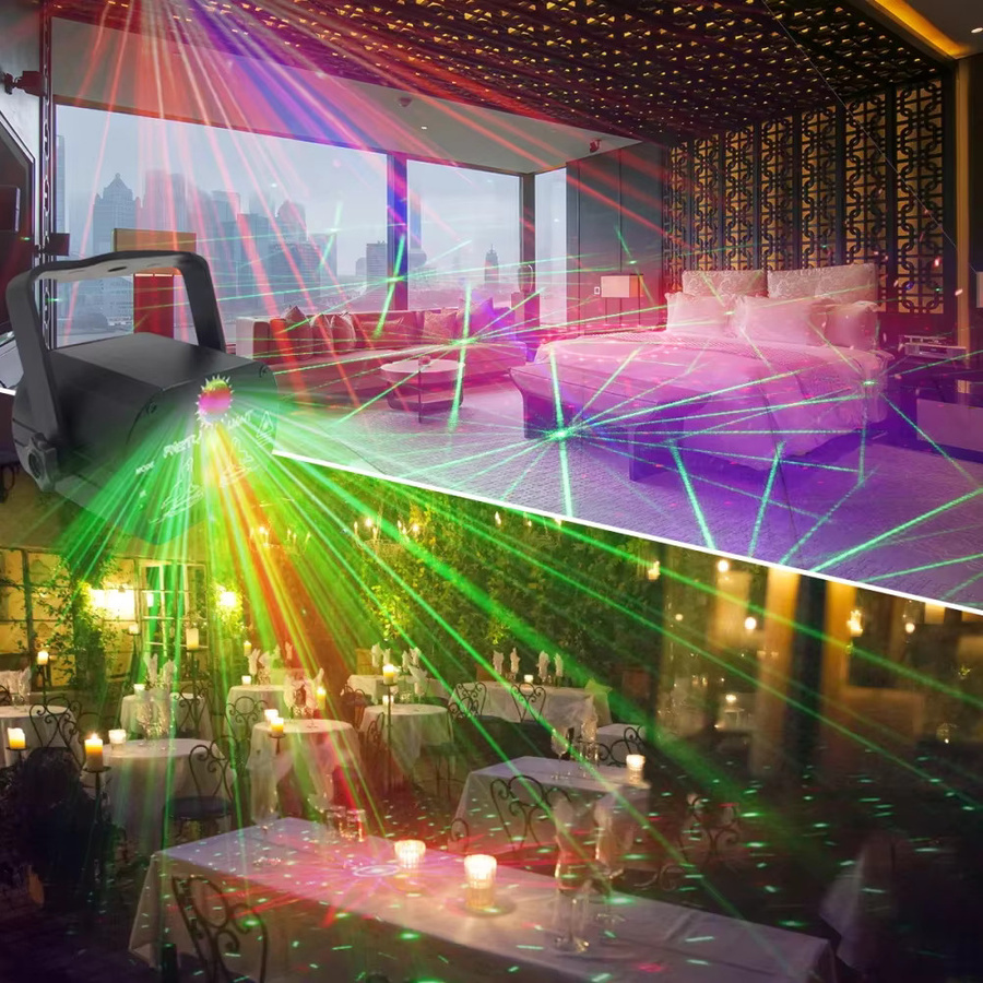 Mini RGB LED Disco Party Licht mit 60 bis 128 Modi, USB wiederaufladbarer DJ Laser Projektor und UV Lampe in Schwarz für Hochzeit, Home Party und Weihnachtsdekoration - Bild 5