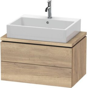 Duravit Waschtischunterschrank Compact L-Cube in Braun mit 2 Schubladen, Wandmontage, B/T/H: 72 x 47,7 x 40 cm - Bild 1