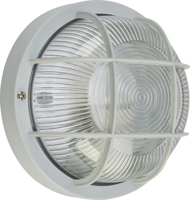Runde Kellerleuchte in Grau für Außenbereich, Schuppen und Keller, E27, max. 60 W, IP44, Durchmesser: 18,5 cm, Tiefe: 10,5 cm - Bild 1
