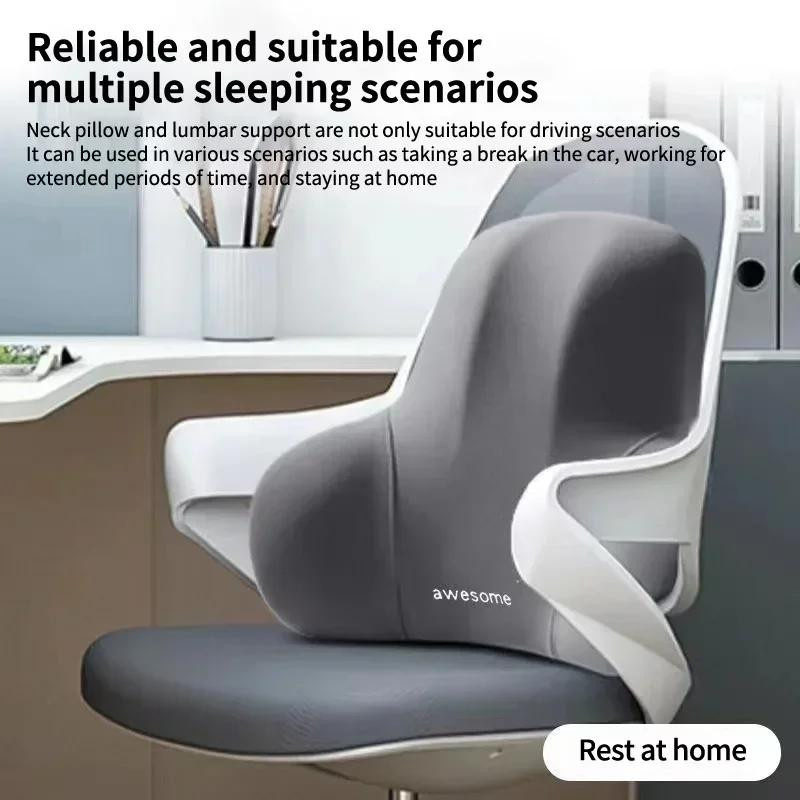 Multifunktionales Memory Foam Lendenwirbel-Rückenkissen von Household supplies MH zur Schmerzlinderung für Auto-, Büro- und Gaming-Stühle sowie zur postpartalen Taillenunterstützung - Bild 3