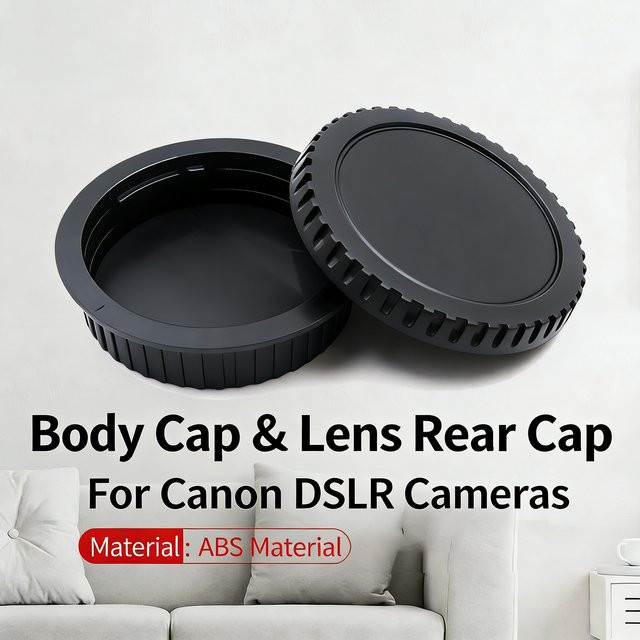 Canon Objektivdeckel-Set für EF und EF-S Anschlüsse in Schwarz mit hinterem Objektivdeckel und Kameragehäuse-Abdeckung als Staubschutzkappen - Bild 1