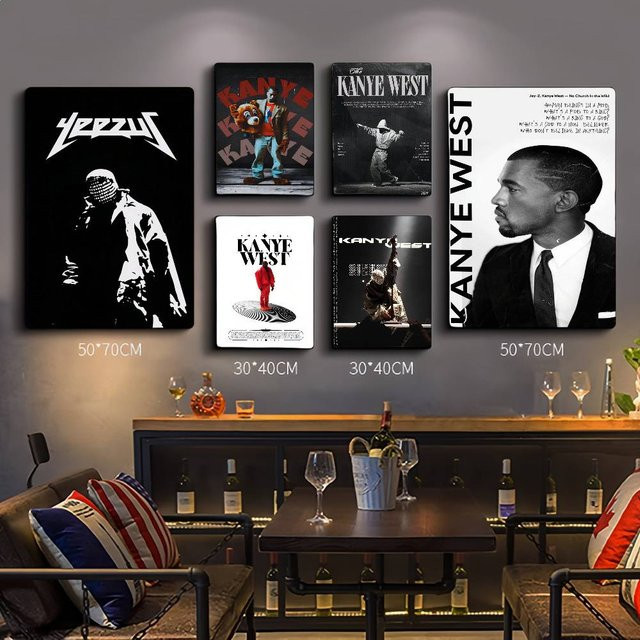 Selbstklebendes Kanye West Anime-Poster als dekoratives Kunstwerk für deine Raumgestaltung - Bild 1