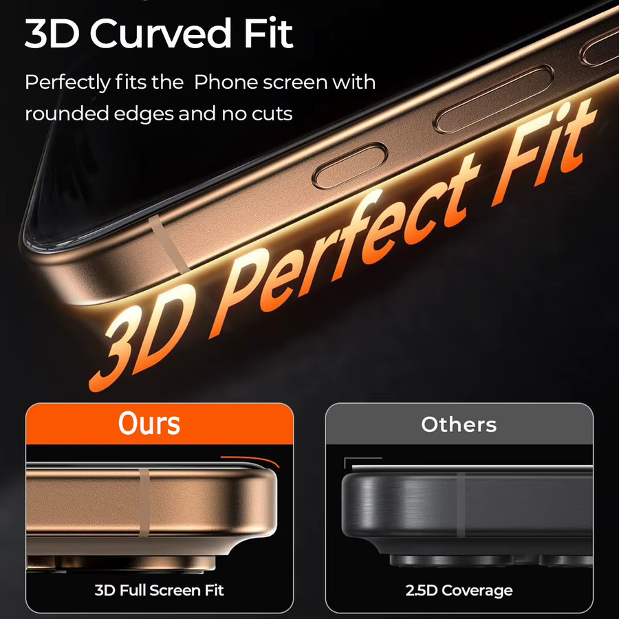 5 Stück 9D Ultra HD Panzerglas Displayschutzfolie für Apple iPhone Modelle in Transparent mit vollständiger Abdeckung und hoher Klarheit - Bild 4