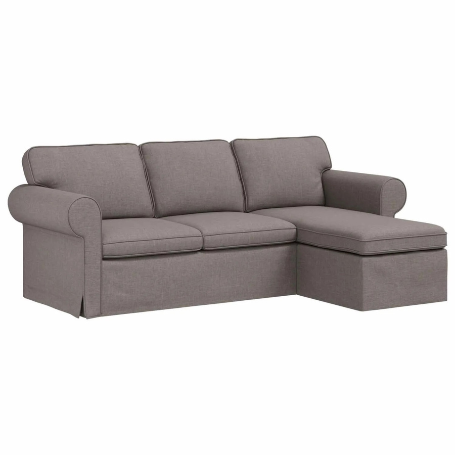 vidaXL Ecksofa in L-Form aus Stoff in Taupe mit Dekokissen, Breite: 215 cm, Tiefe: 138 cm, Höhe: 80 cm - Bild 2