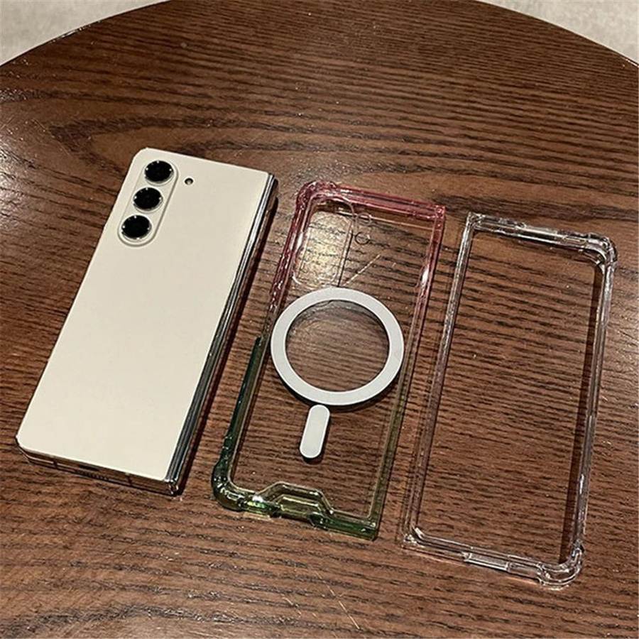 Hyalin Stoßfeste Schutzhülle für Samsung Galaxy Z Fold 7 6 5 4 3 5G mit MagSafe und Farbverlauf in Bonbonfarben - Bild 2