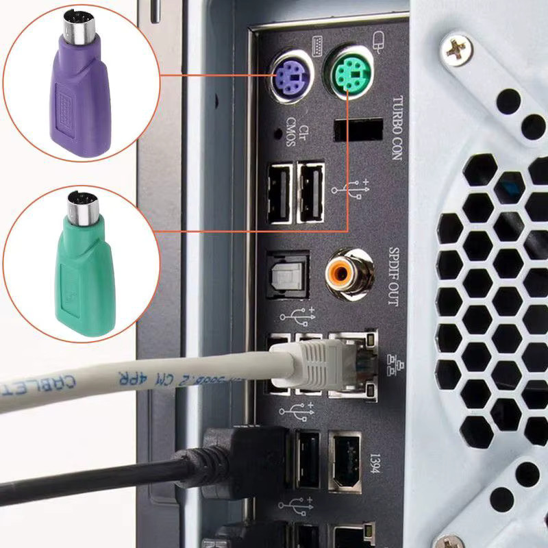 PS2 auf USB-Adapter-Konverter für Computer-Maus und Tastatur in Grün - Bild 3