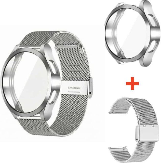TINUORA Uhrenzubehör Hülle und Armband Edelstahl, Silber, Unisex - Bild 1