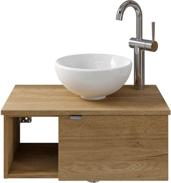 Pelipal Einzelwaschtisch Serie 6915 in Eiche mit Softclose, Breite: 61 cm - Bild 1