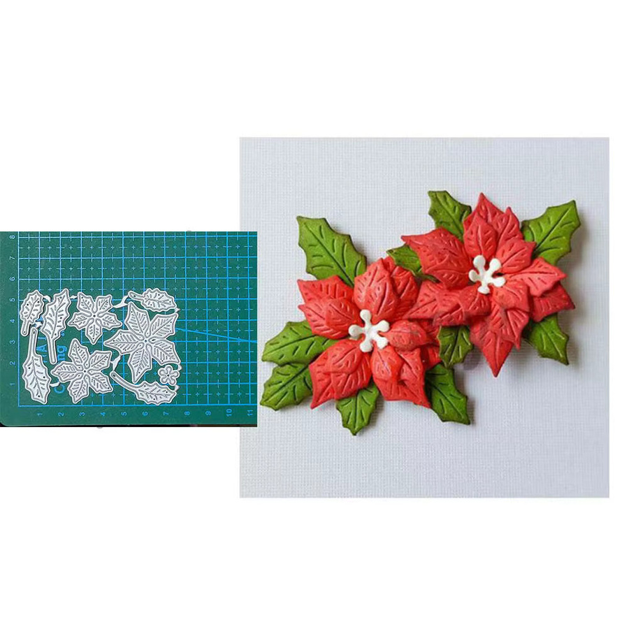 Metall Stanzform für Scrapbooking und Handwerk mit Blumen Blättern und Bäumen in Silber - Bild 2