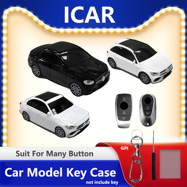 ICAR Schlüsselhülle für Mercedes Benz C E200 GLC Klasse als Smart Auto Schlüssel Abdeckung und Fob Tasche Zubehör - Bild 1