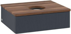 V&B Waschtischunterschrank Antao mit Frontstruktur in Blau, B/T/H: 60 x 50 x 19 cm - Bild 1