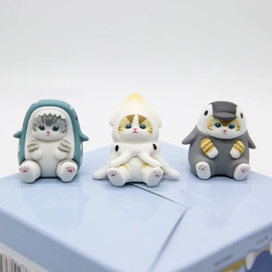 Mofusand Katzen Blindbox mit Meeresorganismus-Kleidung als Anime-Figuren und Sammelornamente in Multicolor - Bild 2