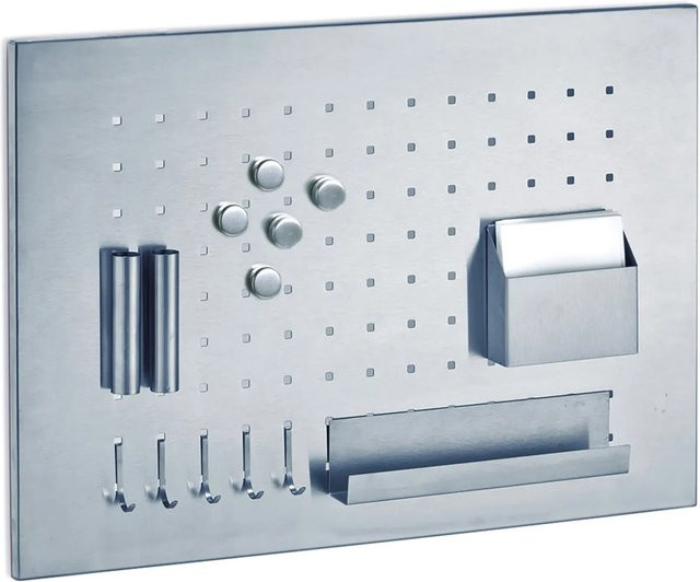 Zeller Memoboard aus Edelstahl in Silber B/H/T: 50 x 35 x 1,5 cm - Bild 1