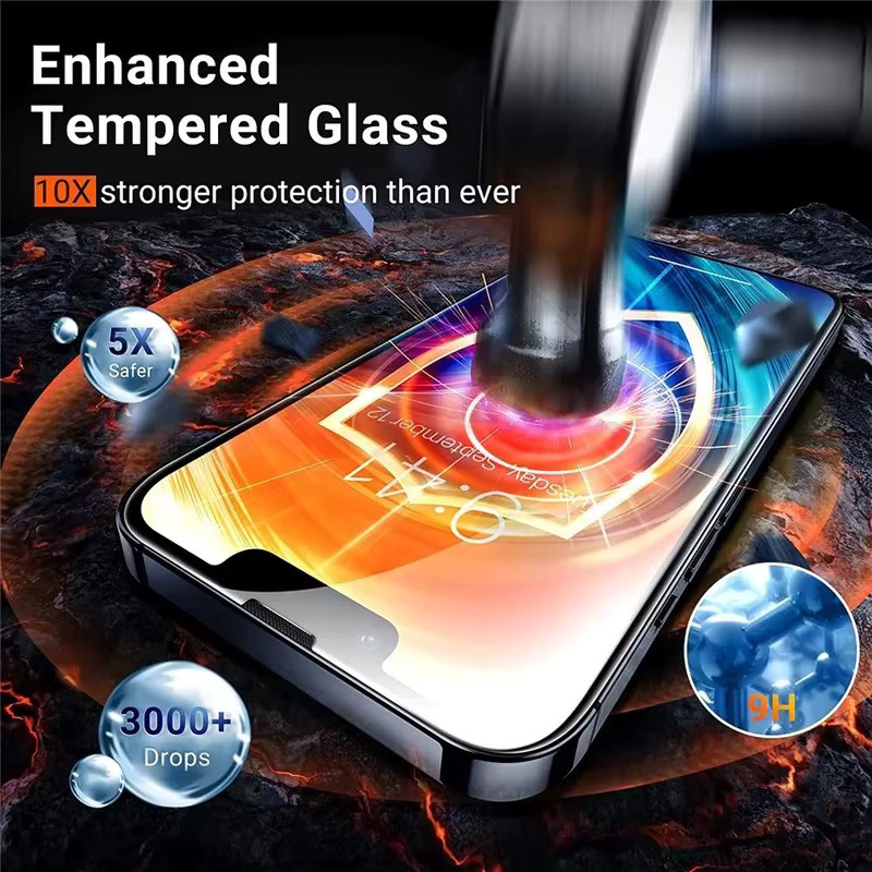 MUANQI Panzerglas Display Schutzfolie für iPhone 11 bis iPhone 16 Pro Max, Transparent - Bild 3