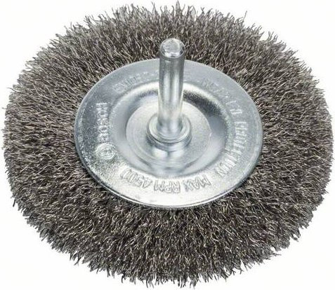 Bosch Scheibenbürste gewellt aus rostfreiem Edelstahl in Silber für Winkelschleifer, Durchmesser: 80 mm, Schaft-Ø: 6 mm - Bild 1