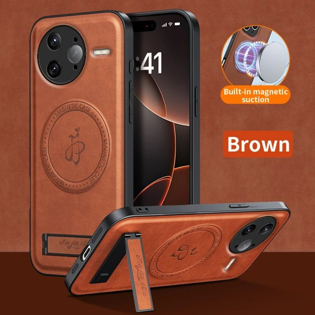 Magnetische Business Leder Schutzhülle für Xiaomi POCO X7 F7 Ultra Pro 5G in Schwarz oder Braun - Bild 1