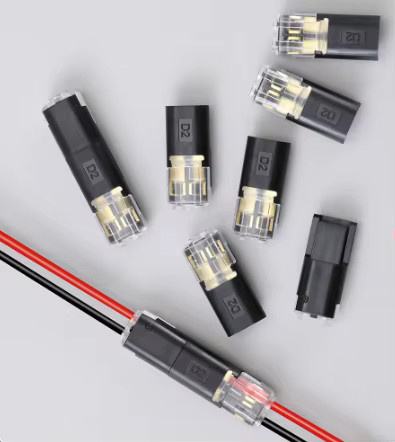 D2 2-Pin Wasserdichte Schnellverbinder Kabelstecker für Auto-LED-Niederspannungsverkabelung in Rot und Schwarz - Bild 3