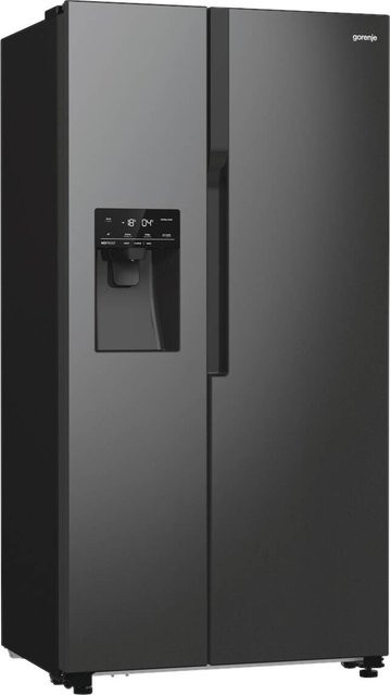 Gorenje Side-by-Side Side-by-Side Kühlschrank NRR9ESBXL Schwarz mit No-Frost und Eiswürfelbereiter, B/H/T: 92 x 179 x 70 cm - Bild 1