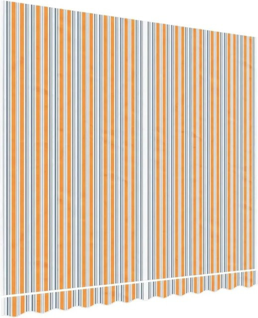 vidaXL Markisenbespannung aus Polyester, Blau-orange Mehrfarbig Gestreift, B/T: 300 x 250 cm - Bild 1