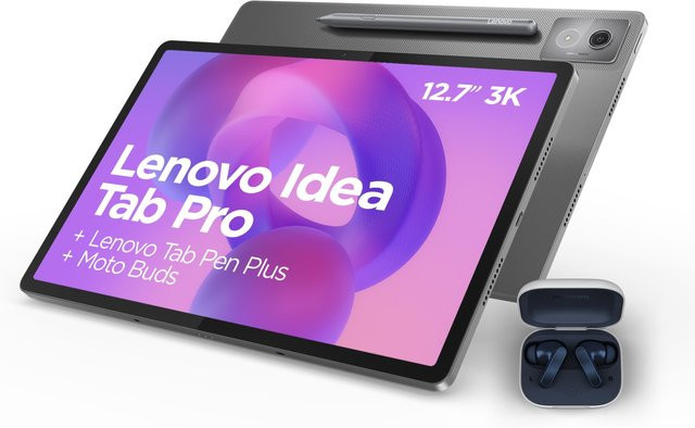Motorola Idea Tab Pro Bundle mit Stift und Moto Buds, Luna Grey, 12,7 Zoll, MediaTek Dimensity 8300, 8 GB RAM, 128 GB UFS, Android - Bild 1