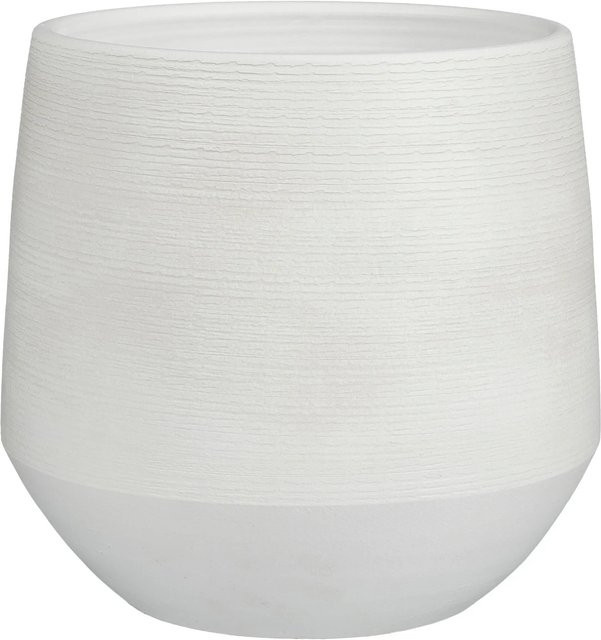 Mica Decorations Übertopf Evora aus Keramik in Offwhite, Durchmesser: 30 cm, Höhe: 28 cm - Bild 1