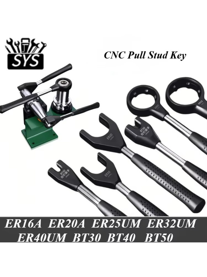 SYS CNC Hochwertiger Schraubenschlüssel für ER16 ER20 ER25 ER32 ER40 BT30 BT40 BT50 Zugbolzenschlüssel und Zugnagelschlüssel - Bild 4