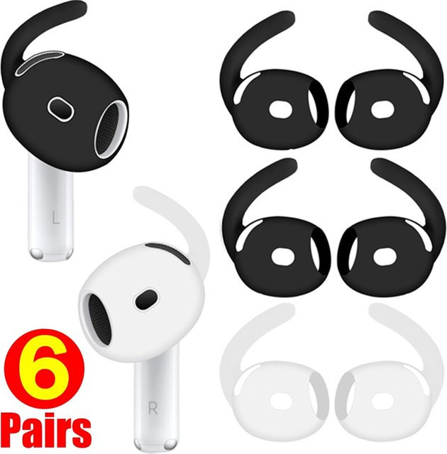 Silikon Ersatz-Ohrstöpsel und Anti-Verlust-Ohrbügel-Abdeckung für Apple AirPods 4 in Schwarz - Bild 1
