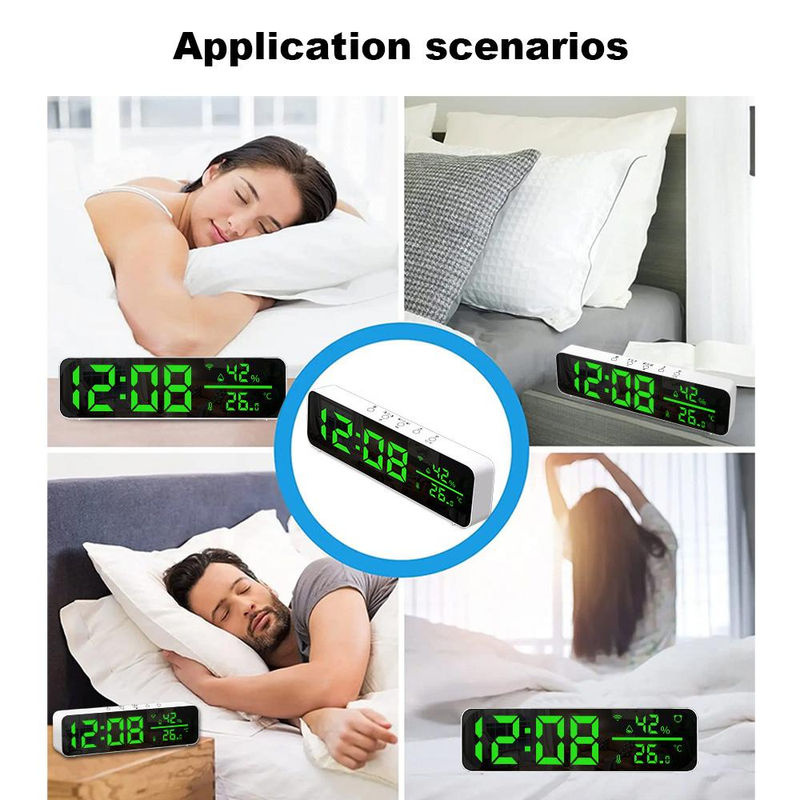 Tooarts WiFi Digitaluhr mit LED Zeitanzeige, Temperatur- und Feuchtigkeitssensor sowie APP-Steuerung, weiß - Bild 3
