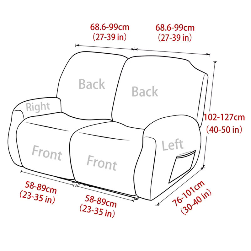 Yupartex 2-Sitzer-Sofabezug aus Stretch-Jacquard für Relaxsessel in Grau mit floralem Muster - Bild 2