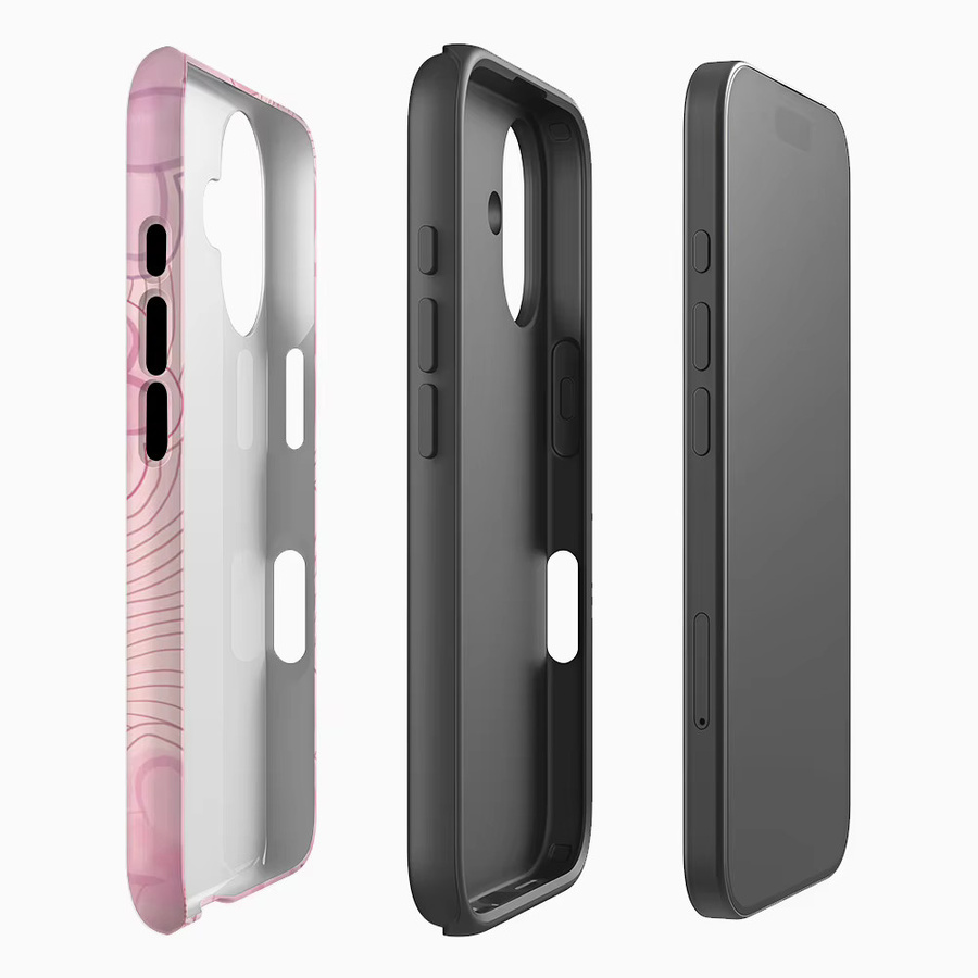 Pink Petal Waves Handyhülle für Apple iPhone 12 bis 17 Pro Max Plus mit doppelschichtiger Rückseite in Pink - Bild 2