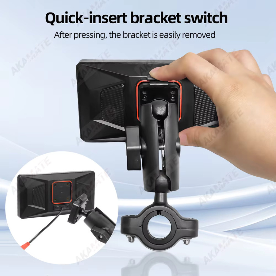 AKAMATE Motorrad Navigation Display mit 6 Zoll Bildschirm, Drahtlose CarPlay und Android Auto, Wasserdicht, Bluetooth, Schwarz - Bild 2