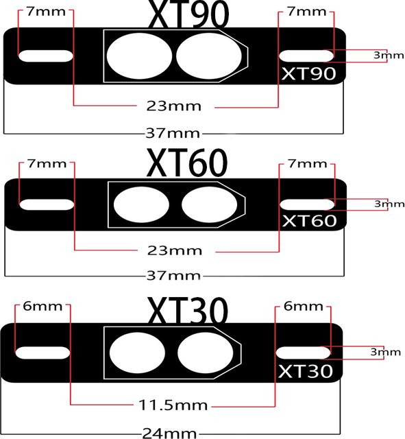 JCD PCB Montagehalter für XT30 XT60 XT90 Stecker in Schwarz für DIY RC FPV und UAV - Bild 1