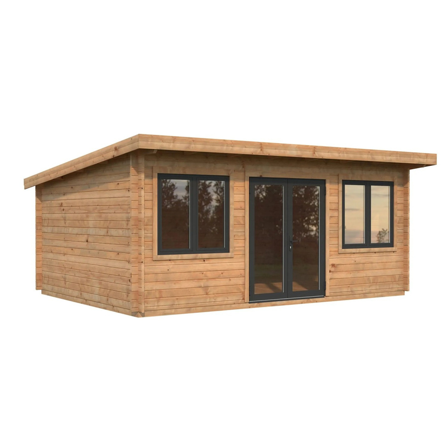 Palmako Gartenhaus Lisandra aus Fichtenholz in Braun mit Pultdach und Boden B: 550 cm, T: 400 cm - Bild 2