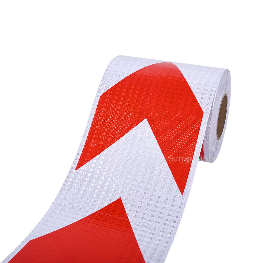 Pfeil Reflektierende Warnstreifen selbstklebend Weiß-Rot, Breite: 20 cm, Länge: 5 m - Bild 3