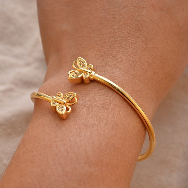 annayoyo Armreifen, Gold, Kristall, Unisex - Bild 1