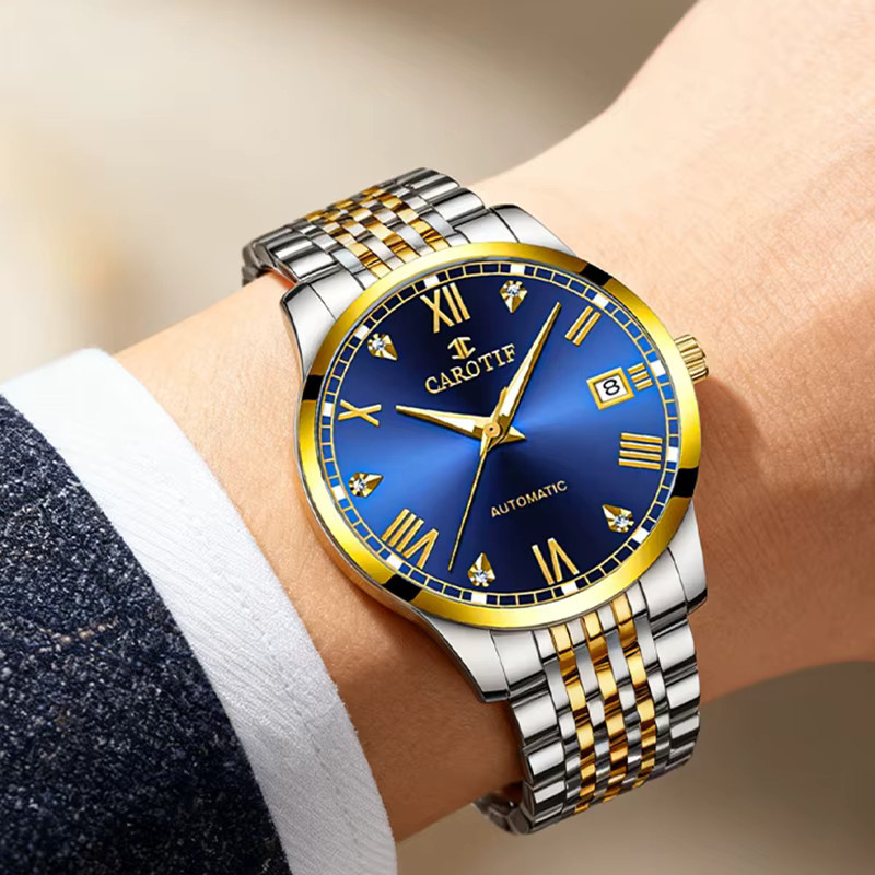CAROTIF Armbanduhr, Analoguhr, Edelstahl, Silber, Datum, Herren - Bild 5
