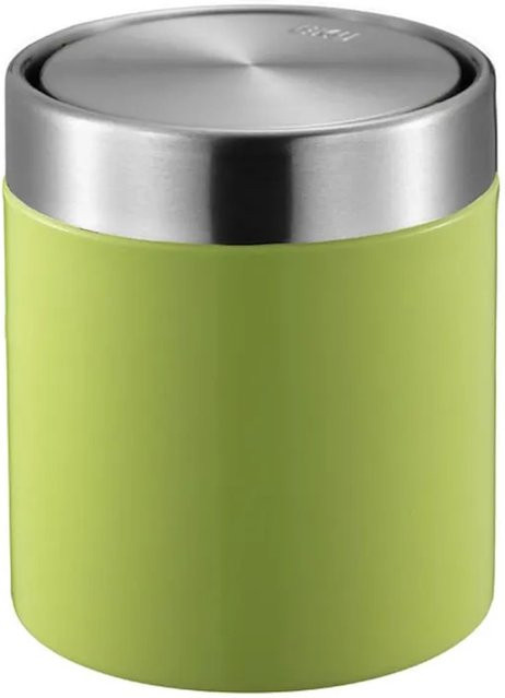 PROREGAL Tischabfallbehälter mit Flachschwingdeckel aus Edelstahl in Grün, Volumen: 1,5 l, H x Ø: 13,8 x 12 cm - Bild 1
