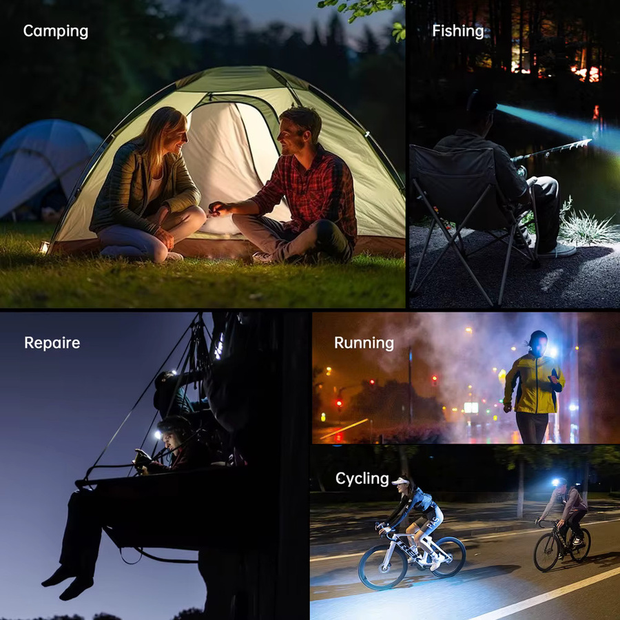 Sofirn HS42 Stirnlampe mit 2100 lm, 6 LEDs, rotem Licht, USB-C wiederaufladbar und Magnetschwanz, Schwarz - Bild 5