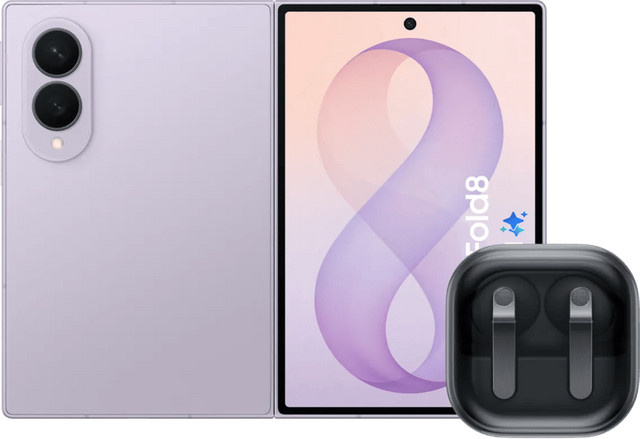 Samsung Galaxy Z Fold8 256GB 5G in Lila mit Samsung Galaxy Buds4 Pro in Schwarz - Bild 1