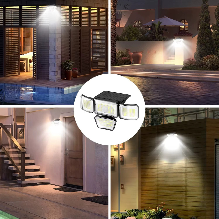 Leclstar Solar-LED-Wandleuchte mit 278 LEDs und PIR-Bewegungsmelder in Schwarz - Bild 5
