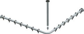 Keuco Brausevorhangstangen-Set Plan für quadratische Duschen, Farbe Silber-eloxiert, Material Aluminium, Wandmontage - Bild 1