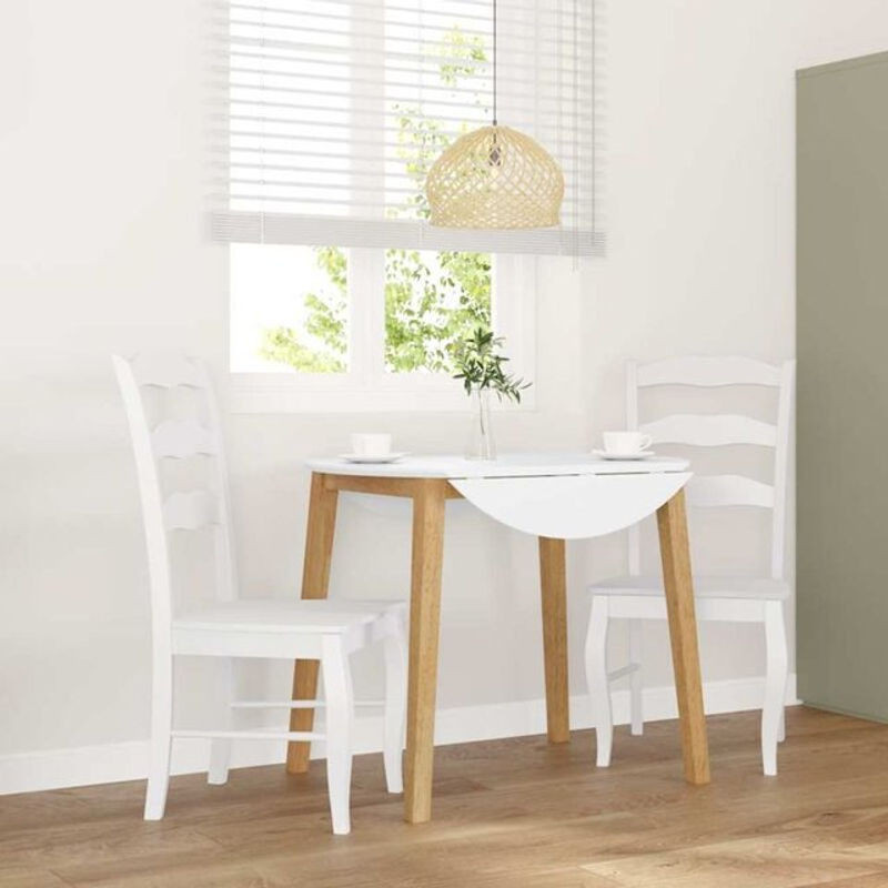 Set aus 2 Esszimmerstühlen aus Massivholz in Weiß von vidaxl im Landhausstil - Bild 1