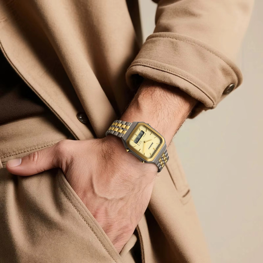 BERNY Armbanduhr Titan, Quarz, eckig, Saphirglas, Herren - Bild 5