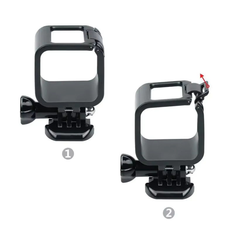Schutzrahmen-Gehäuse für GoPro Hero 5 Session und Hero 4 Session Action-Kamera in Schwarz mit Halterungsadapter - Bild 3