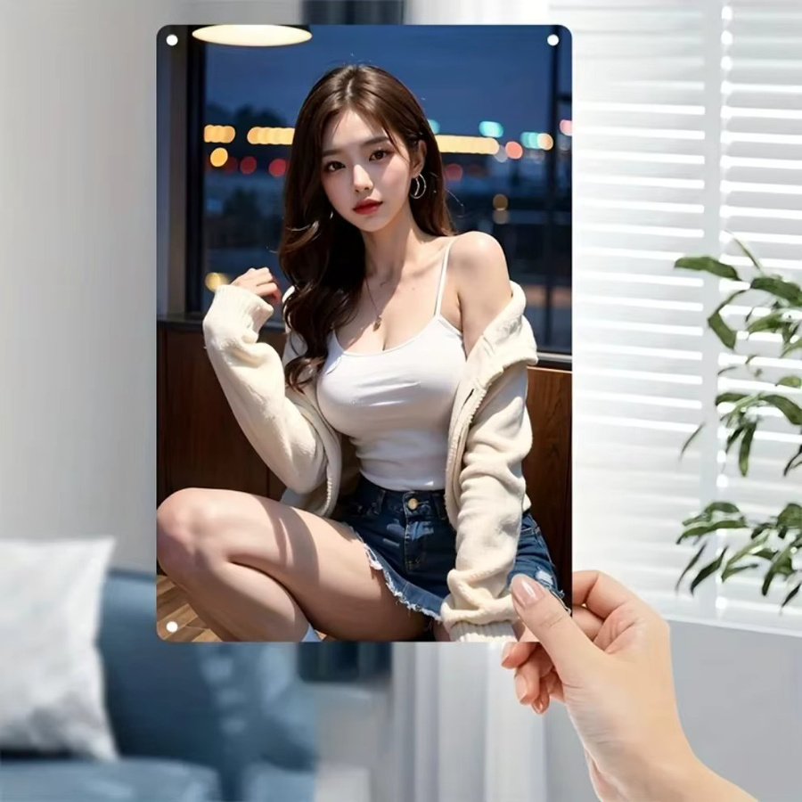 CIFBUY Koreanische Metall-Wandkunst Minimalistisches 2D Gesichtsposter aus Eisen für Raum- und Café-Dekoration - Bild 2