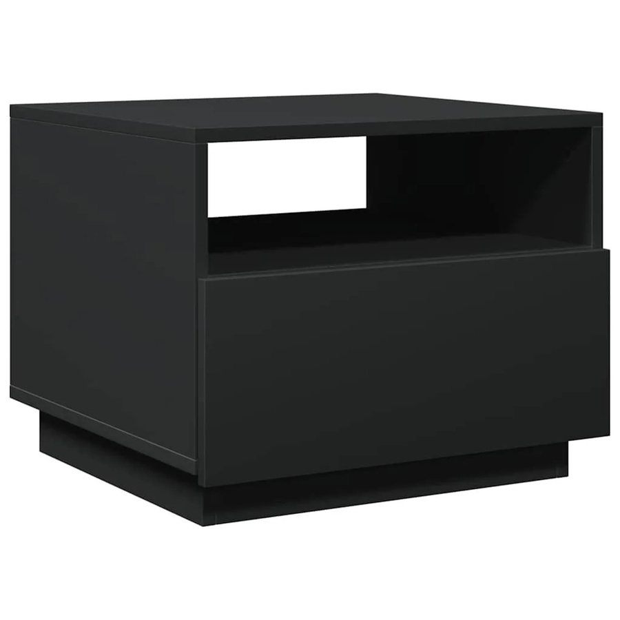 vidaXL Couchtisch mit LED-Leuchten in Schwarz und Eiche, modern, B/T/H: 50 x 49 x 40 cm - Bild 2