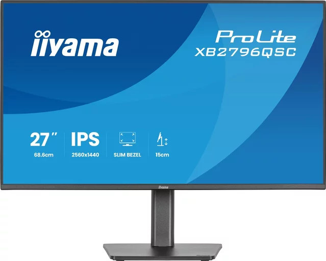 Iiyama ProLite XB2796QSC-B1 Monitor 68,6 cm (27 Zoll) QHD IPS 75Hz Schwarz mit HDMI und USB-C - Bild 1