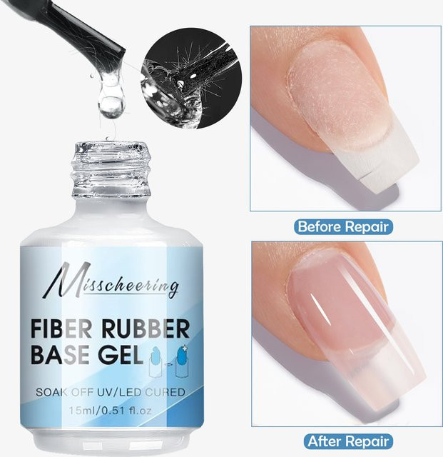 Misscheering Faser-Gummi-Basisgel, klar, glänzend, 15 ml - Bild 1